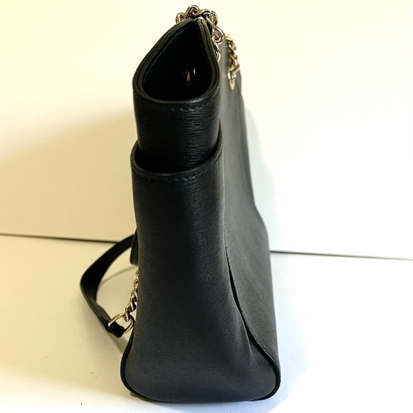 Furla Black Shoulder Bag with Gold Chain - Picture 5 of 16